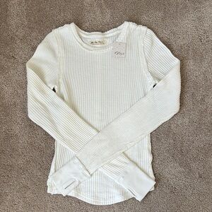 NWT Free People Long Sleeve Waffle Knit Top